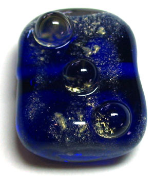 tab cobalt blue with gold dust and light amber dots